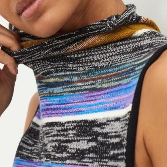 Anthropologie Turtleneck Colorblock Knit Indie Tunic Top Sweater Size M - Picture 2 of 13